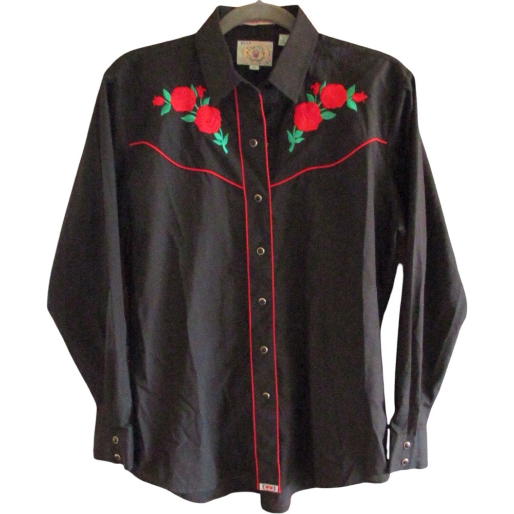 Ely Country Charmer American Rose Western Shirt  Rose Embroidery